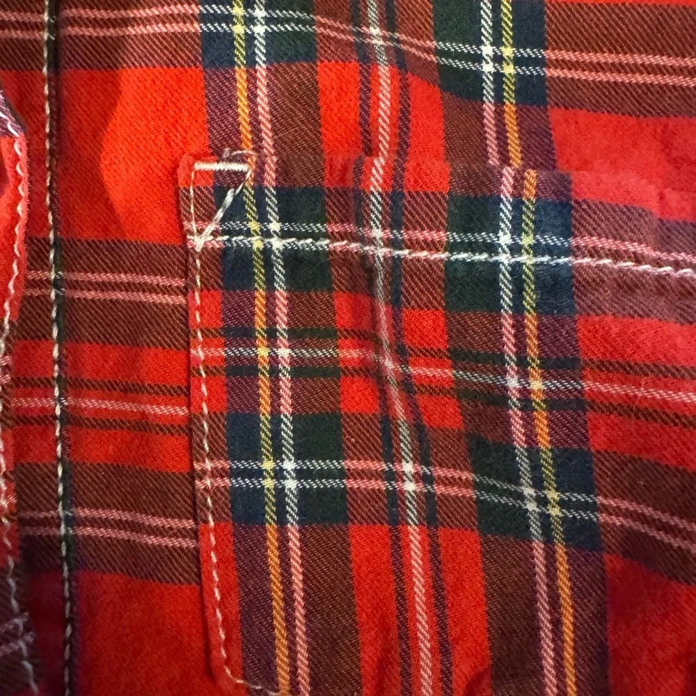 Festive Red & Black Toddler Plaid Button Down Shirt, Size 5 Boys